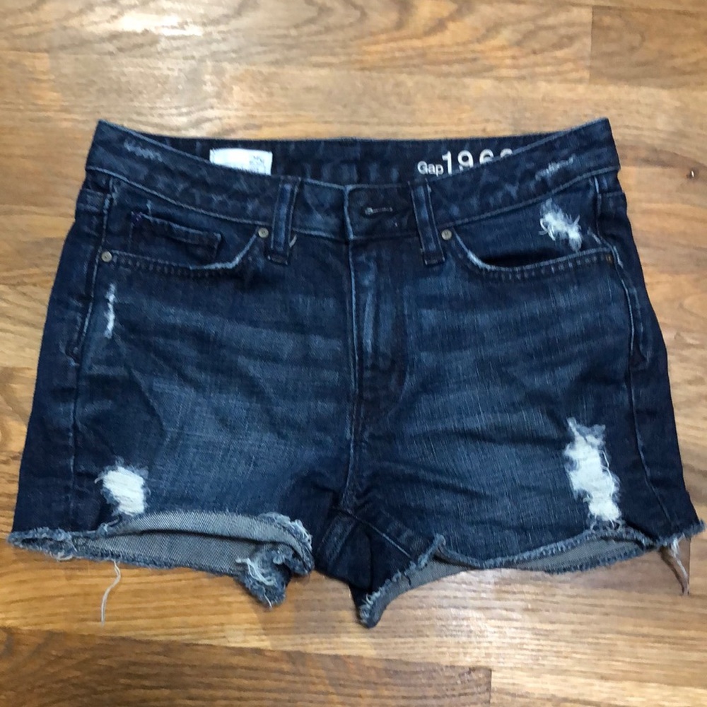 GAP slim distressed cut-off jean shorts